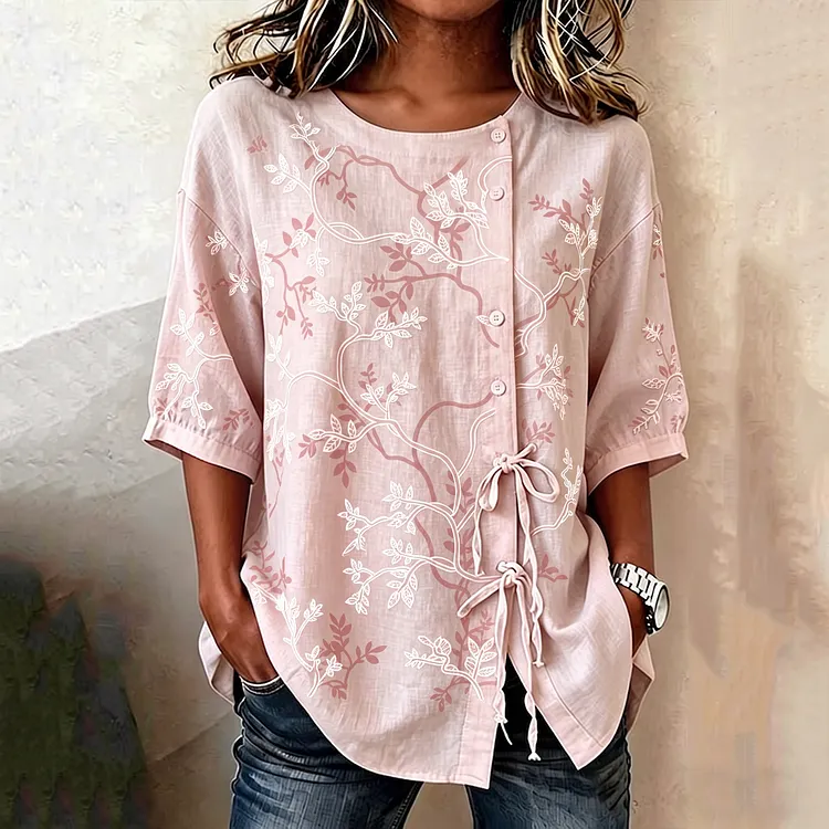 Women's Casual Floral Print Short-sleeved Top