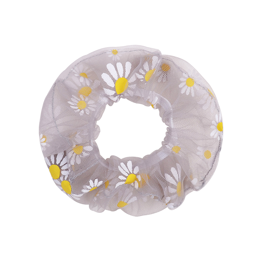 

Women Daisy Hair Rope Ties Korean Mesh Scrunchies Organza Elastic Hair Band, Grey, 501 Original