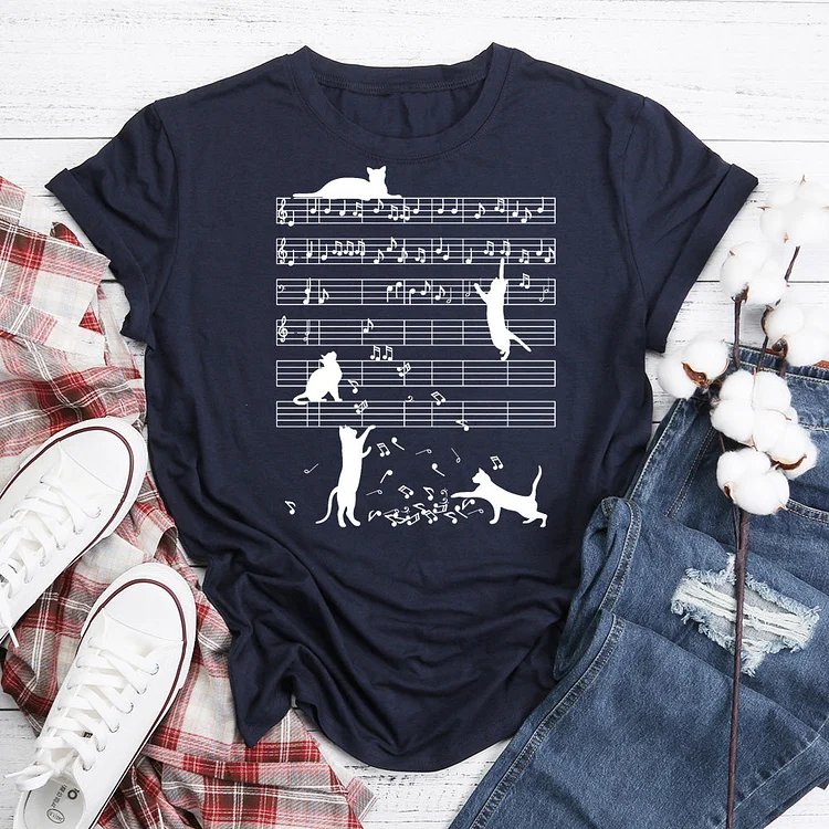 Cats Music Notes Gift T-Shirt-04860