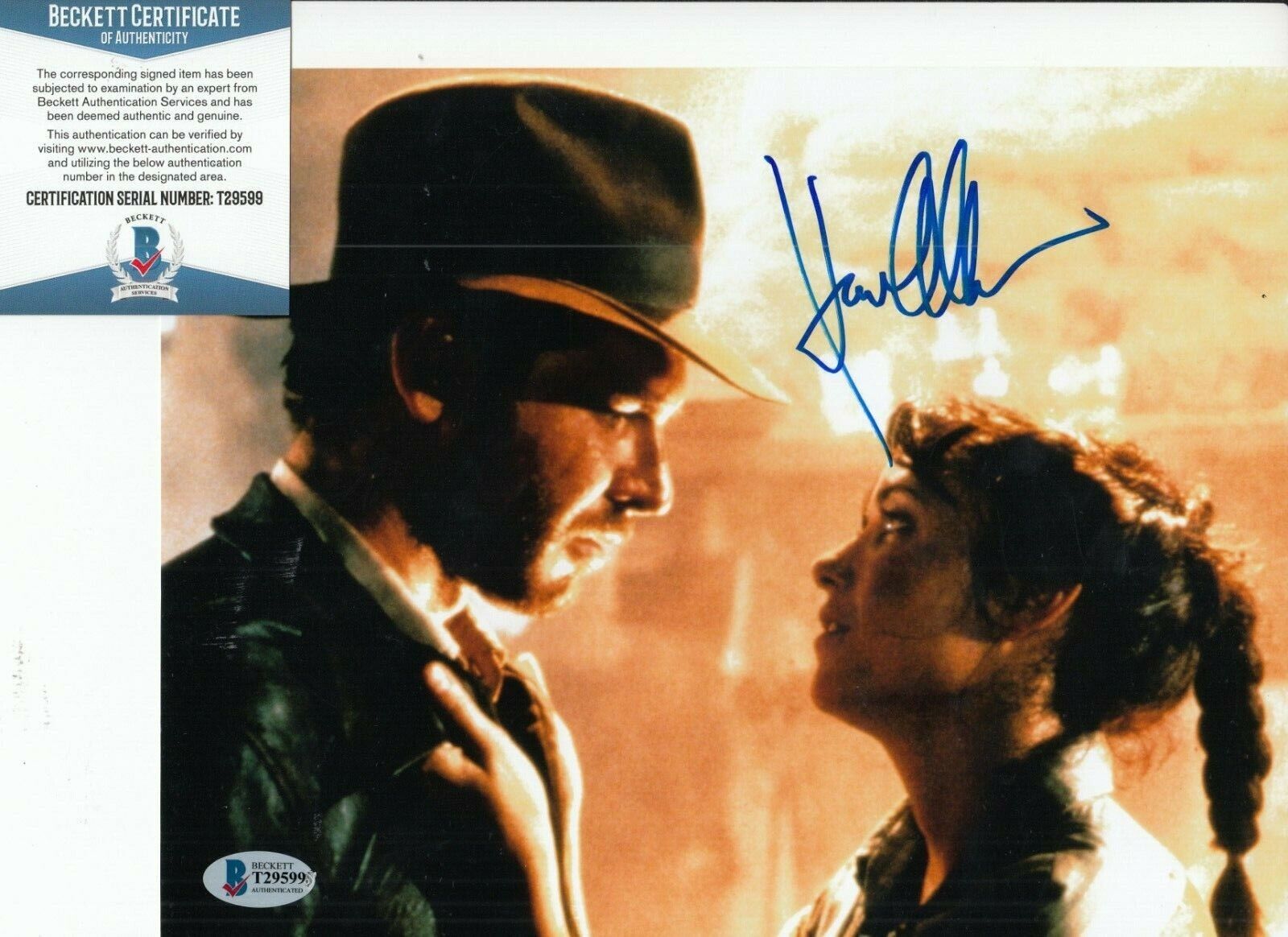 KAREN ALLEN signed (INDIANA JONES RAIDERS OF THE LOST ARK) 8X10 BECKETT T29599