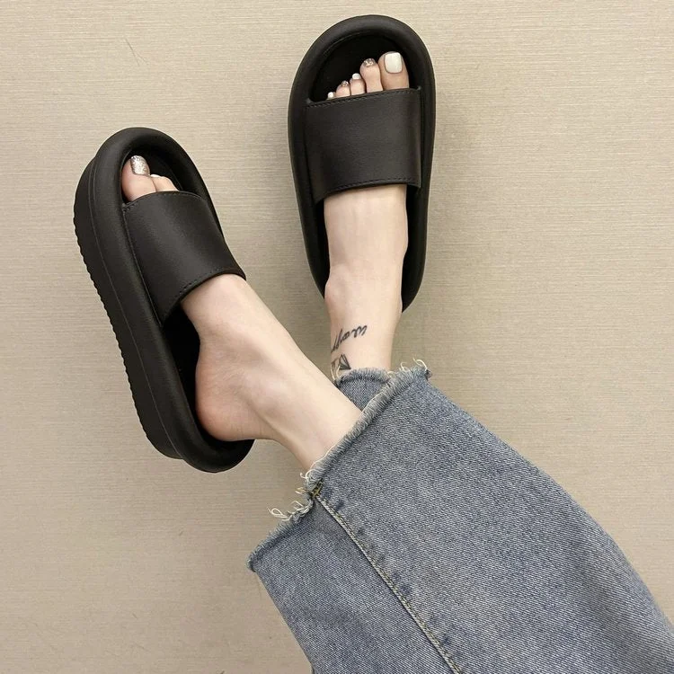 Pillow Slides 2021 Summer Fashion Designer Slide Flip Flops Candy Color Increased Thick Bottom Men Indoor Platform Sandals Women