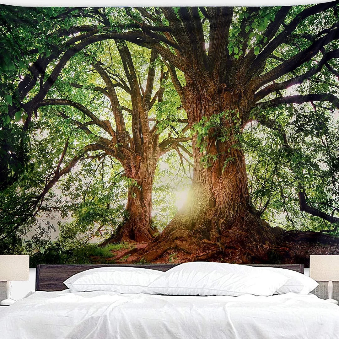 Qucover Tapestry for Bedroom Living Room Nature Forest Tree Tapestry Tapestries Wall HangingsDecor Decoration Poster