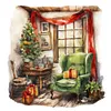 >SALE<5D DIY Full Round Drill Diamond Painting Indoor Green Sofa Home Decor 30x30cm