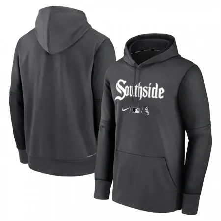 Men's Chicago White Sox Black 2022 Therma Performance Pullover Hoodie