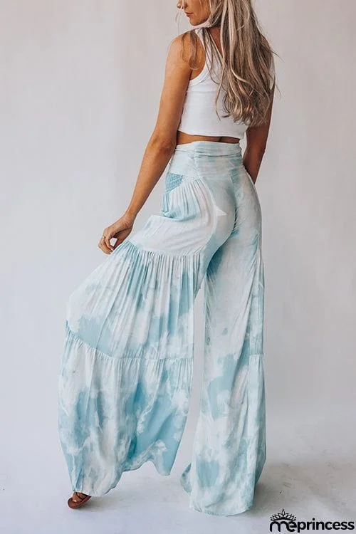 Print Belted Palazzo Pant