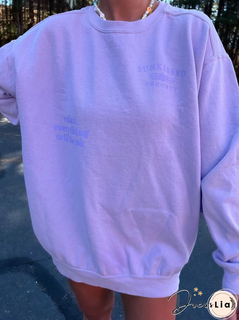 Take It Easy Print Sweatshirt Women