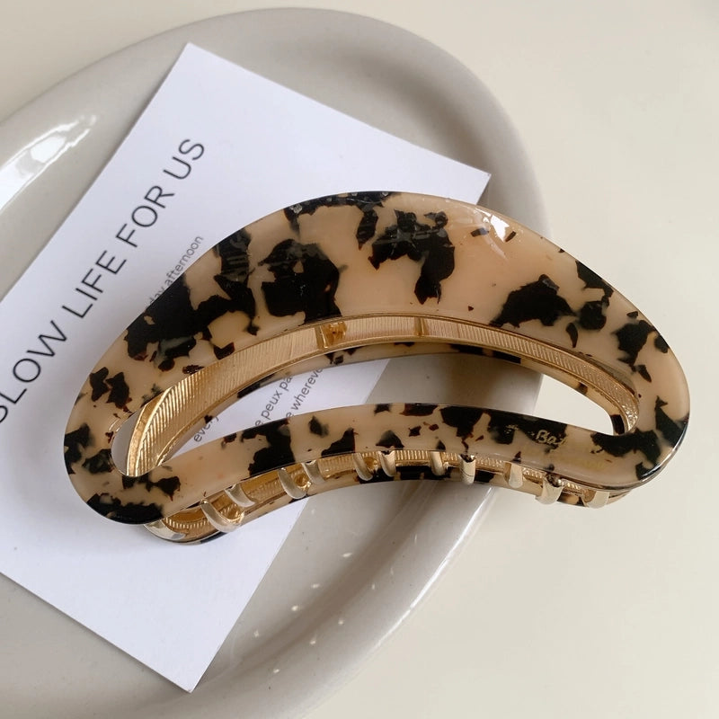 Elegant Minimalist Women’s Color Block Moon Acetic Acid Sheets Hair Claws