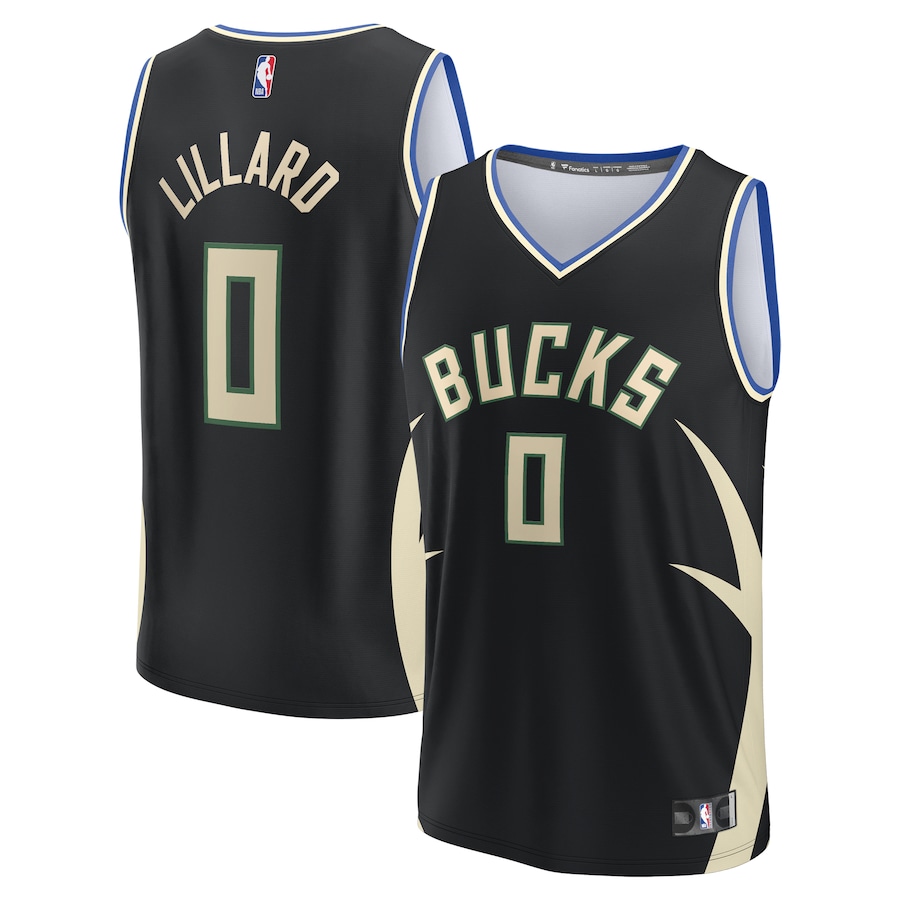 Men's Milwaukee Bucks Damian Lillard Fanatics Black Fast Break  Jersey - Statement Edition mysite