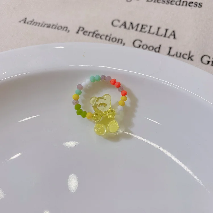 Candy Bear Pearl Beaded Ring