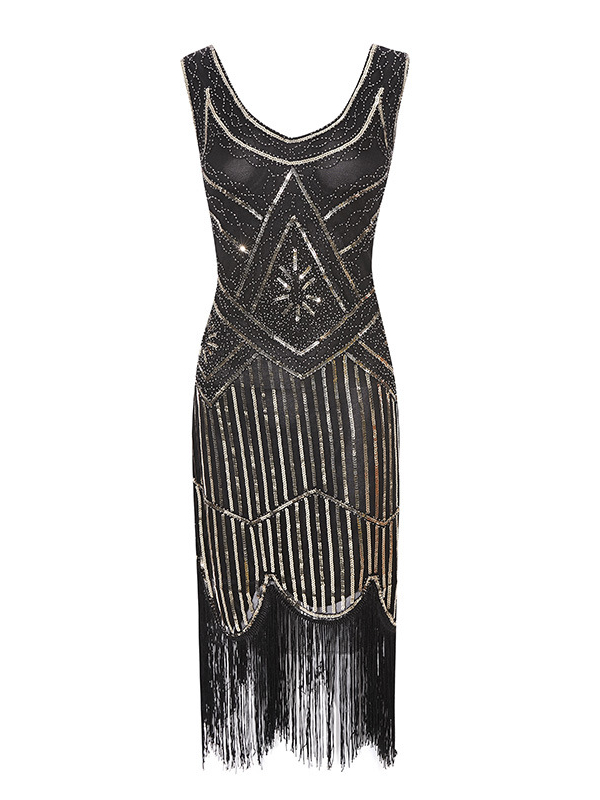 Evening Party Beaded Sequin Sleeveless Bodycon Dress