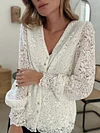 Lace Loose Casual Buttoned Other Coat