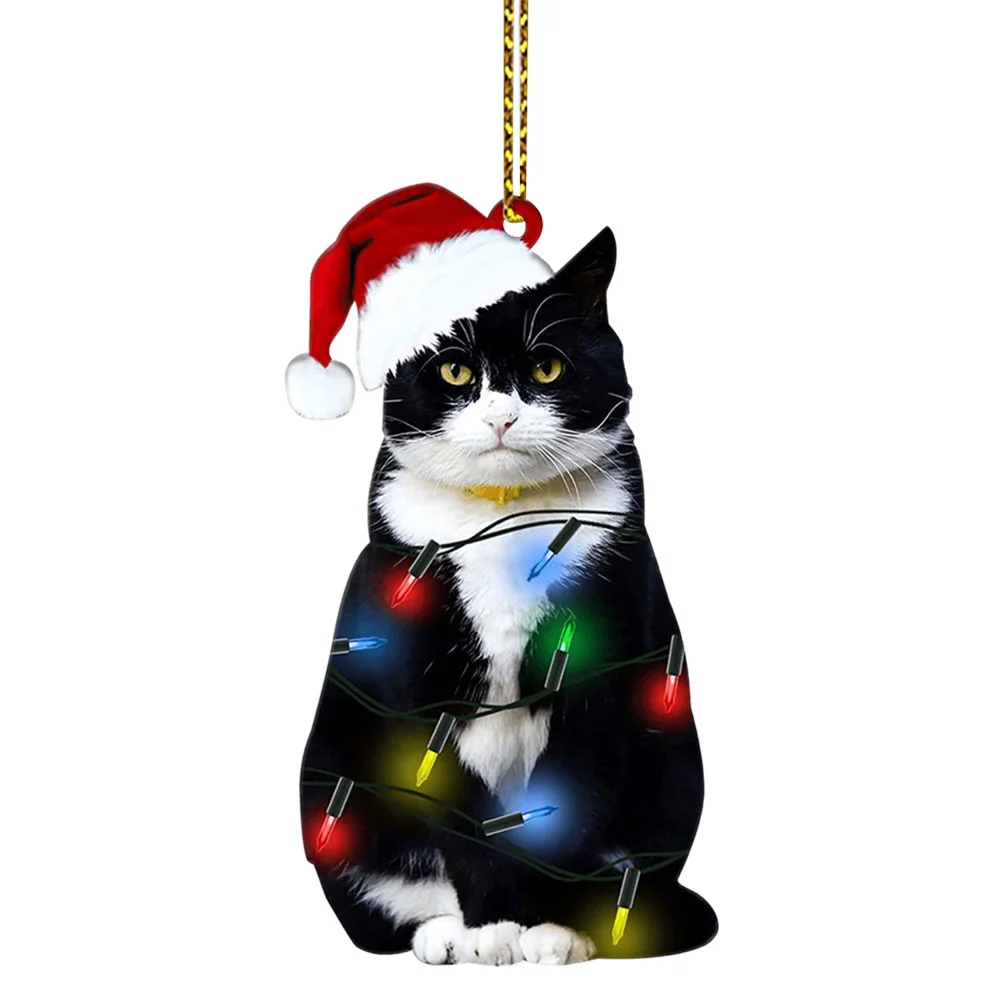 Xmas Tree Hanging Animal Pendants Cute Christmas Decorations for Cat/Dog Lover