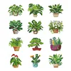 12pcs Plant DIY Mini Round Diamond Painting Set Table Decor No Frame 15x18cm