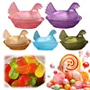 Vintage Hen on Nest Dish with Lid Plastic Chicken-Shaped Candy Dish Tabletop Dessert Plate Snack Bowl for Snacks Dessert Cookies Home Kitchen Office Tabletop Decor