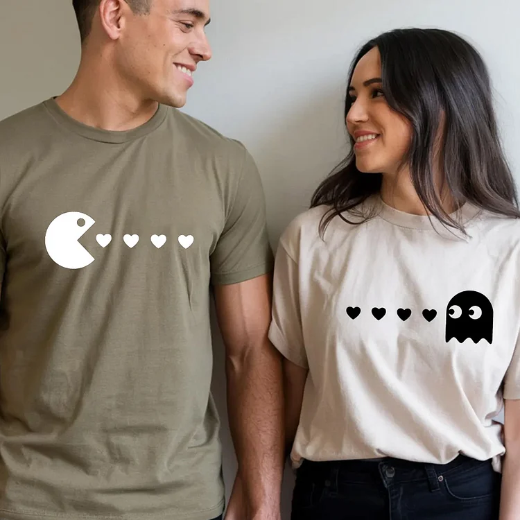 Pacman Couple Shirts, Funny Valentines Day Shirt, Matching Couple Shirts,Couples Shirt,Valentines Shirts