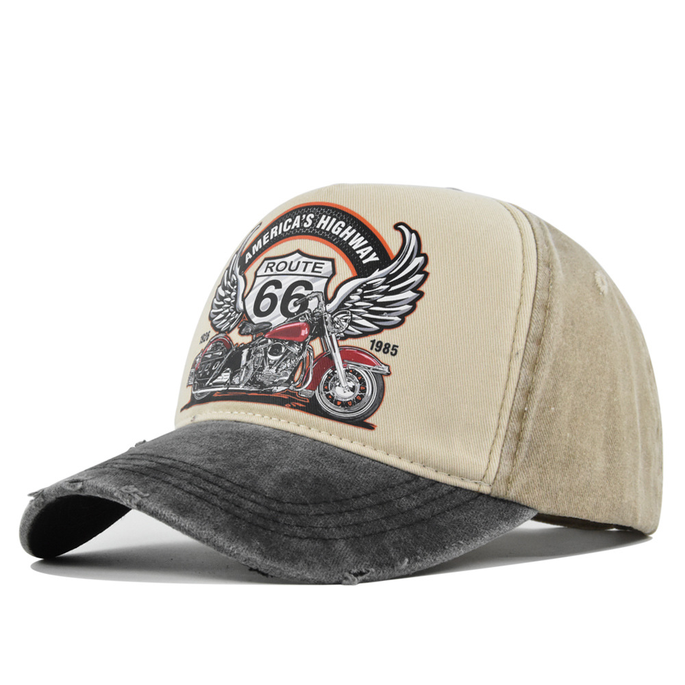 ROUTE66 Baseball Cap Retro Print Baseball Cap