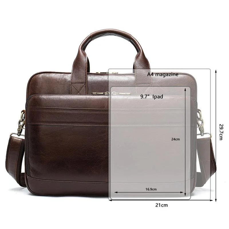 Practical Business Large Capacity Handbags Vintage 15.6 Inch Case