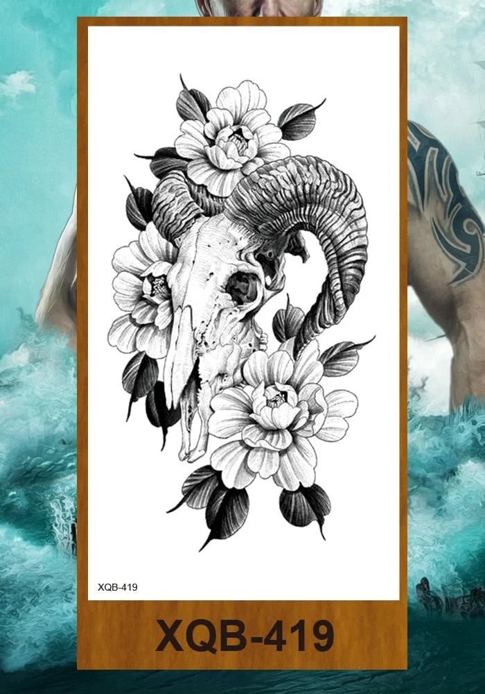 Hot Sale Temporary Tattoos Stickers Night Demon Sword Snake Men Women Girl Flower Arm Body Leg Chest Fake Tatoo Waterproof DIY