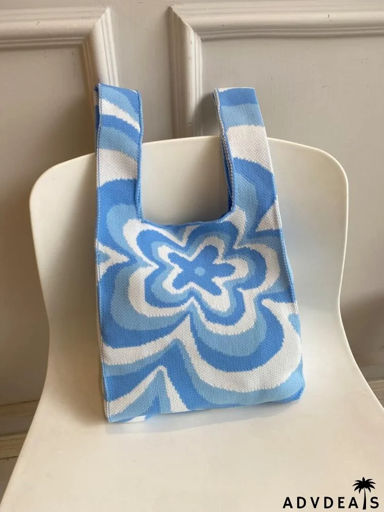 Floral Graphic Crochet Bag