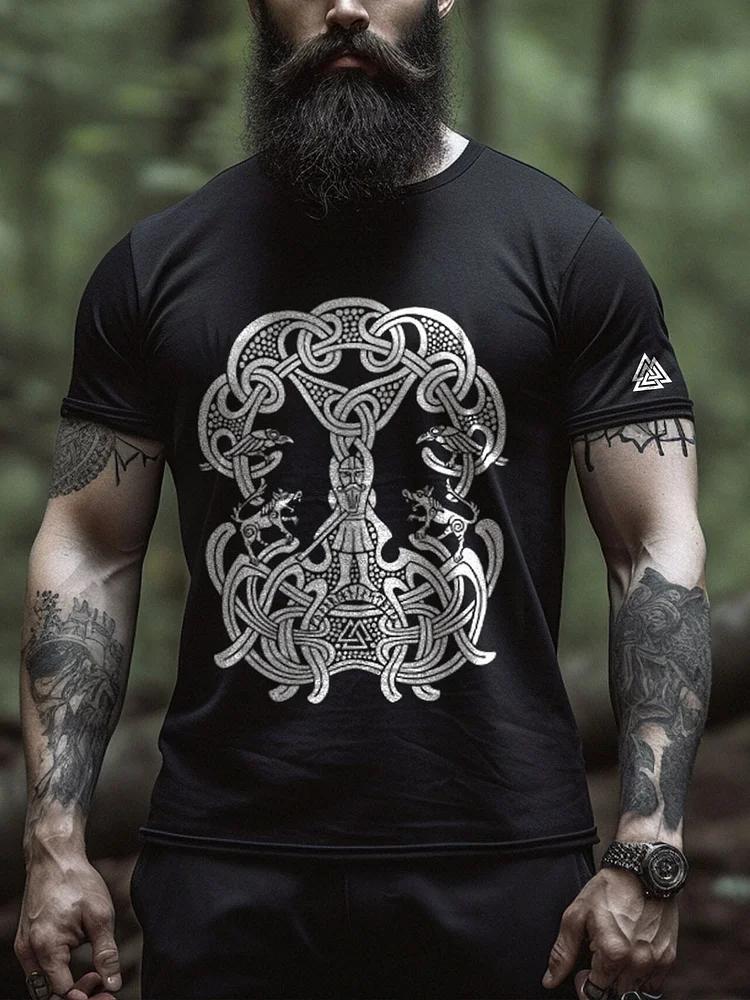 Viking inspiriertes Print-T-Shirt für Männer