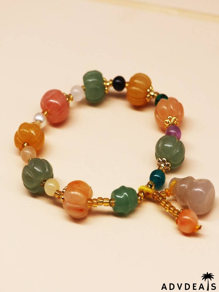 Gourd Charm Beaded Bracelet