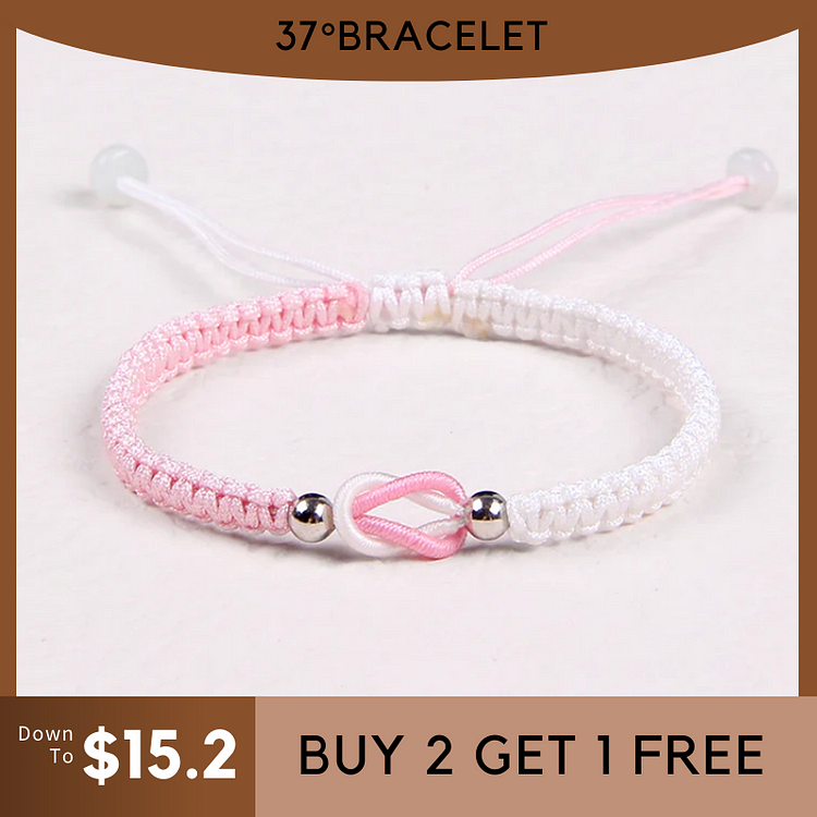 Grandma And Granddaughter Forever Linked Together Pink And White Bracelet