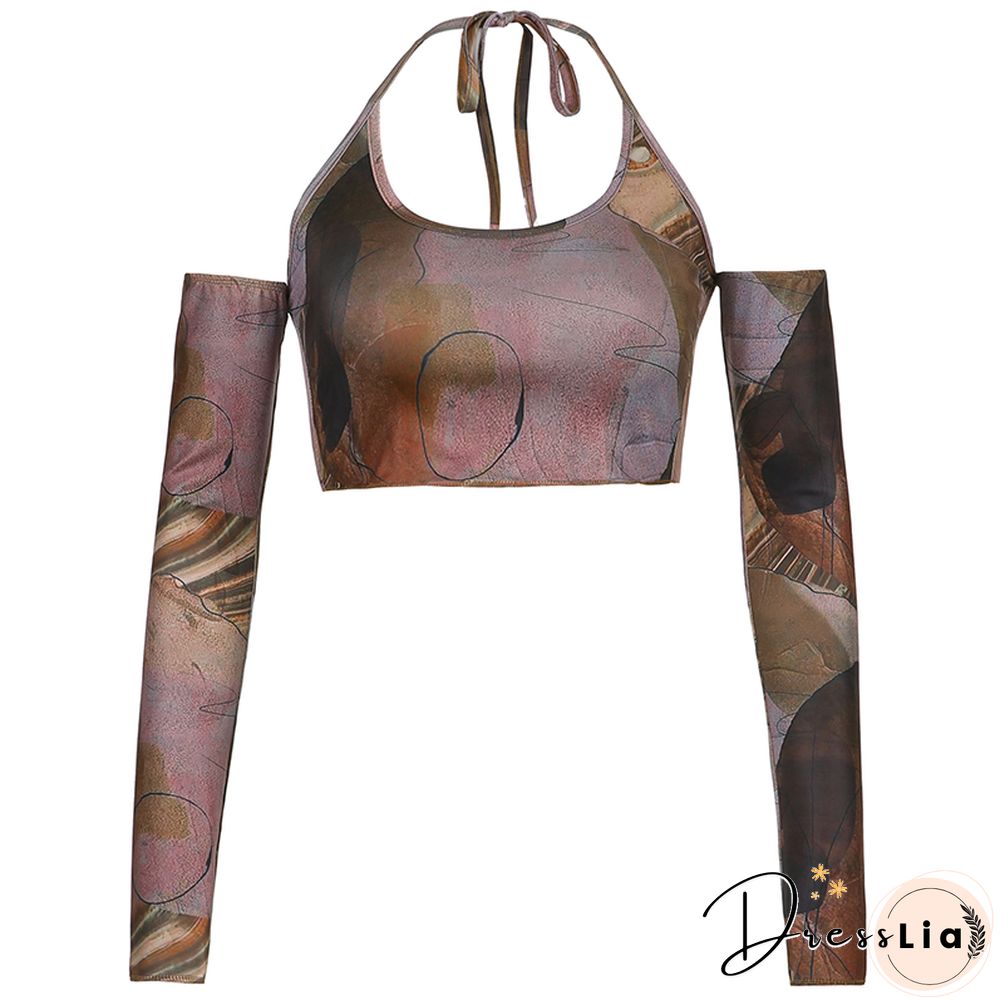 90S Women Aesthetic Brown Corset Top Vintage Crop Top Y2K Grunge Kawaii With Glove Fashion Sweats Summer Sexy Camis Korean Style