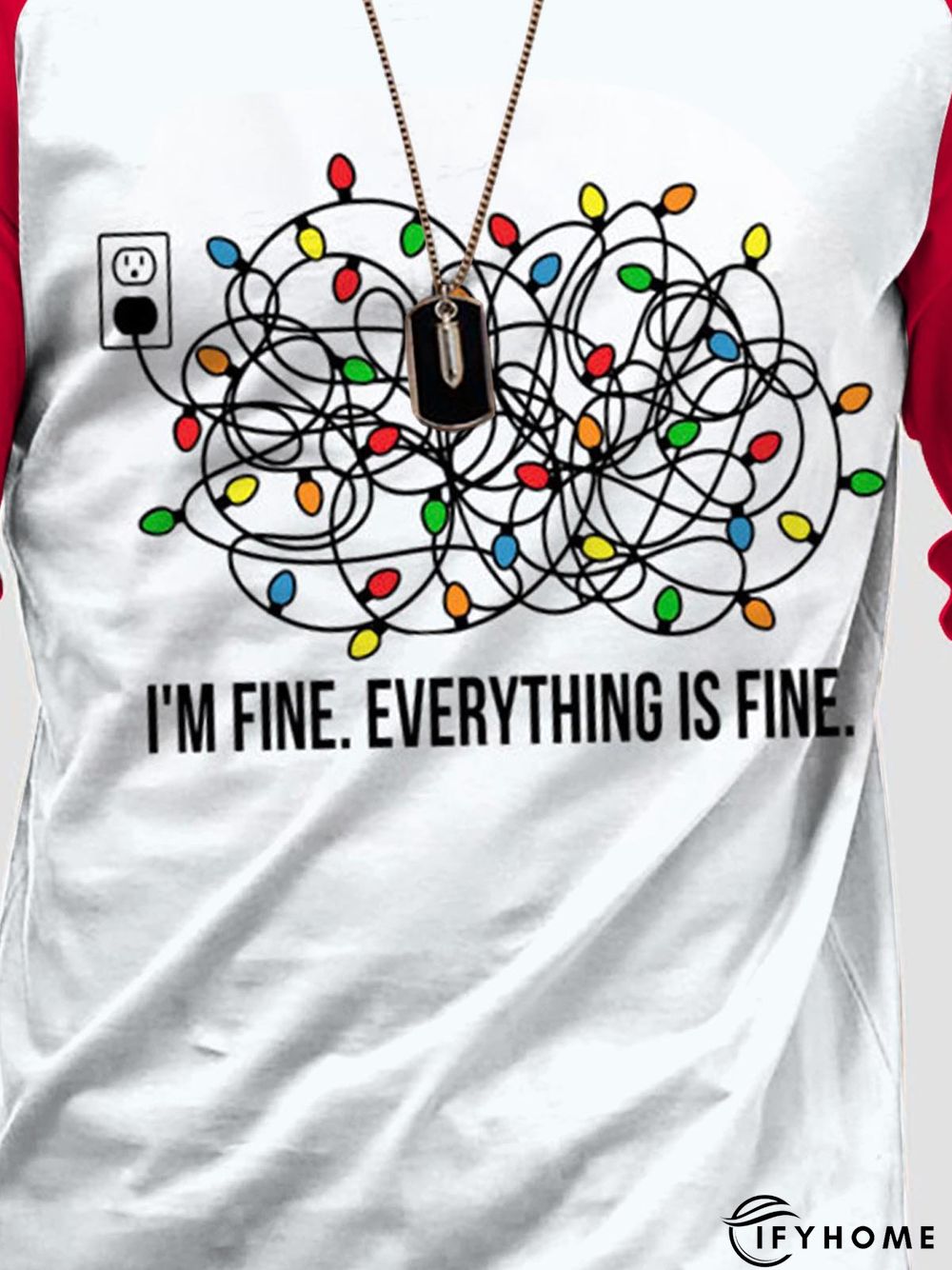 Christmas Graphic Long Sleeve Loose Tee Xmas Tee | IFYHOME