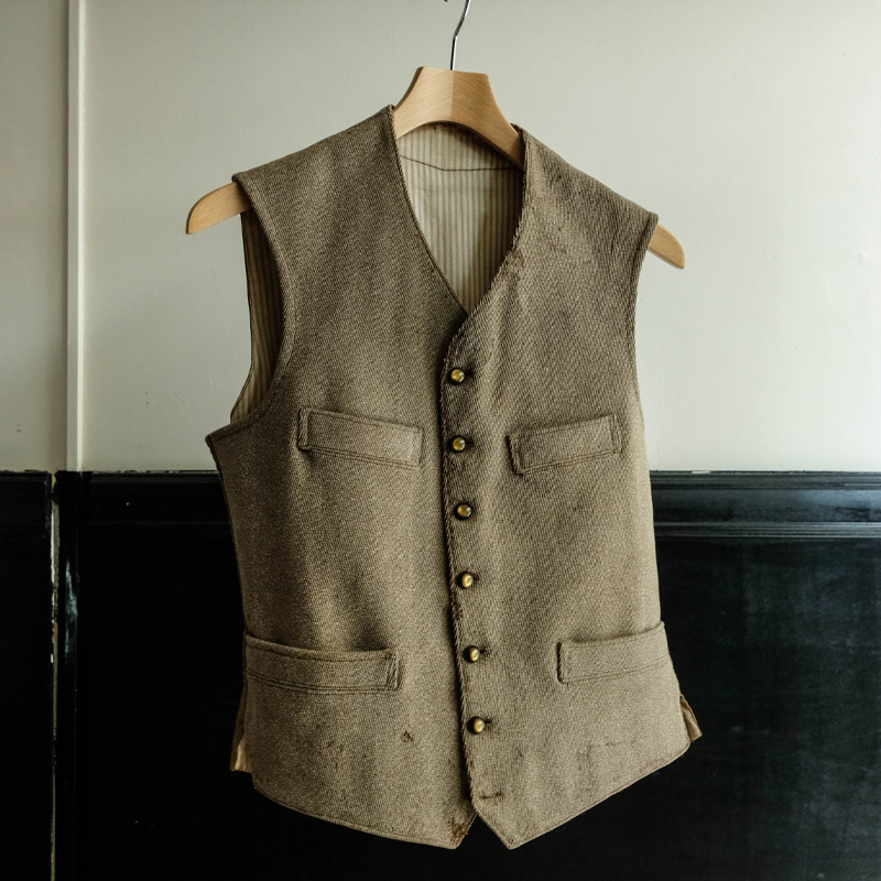 Men's Khaki Single Breasted Vest