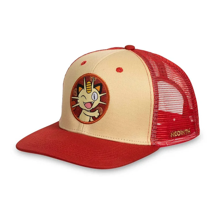 Meowth Red Flat-Bill Hat (One Size-Adult)