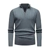 Men's Stylish Half-Zip Ribbed Sweater by Inlyline