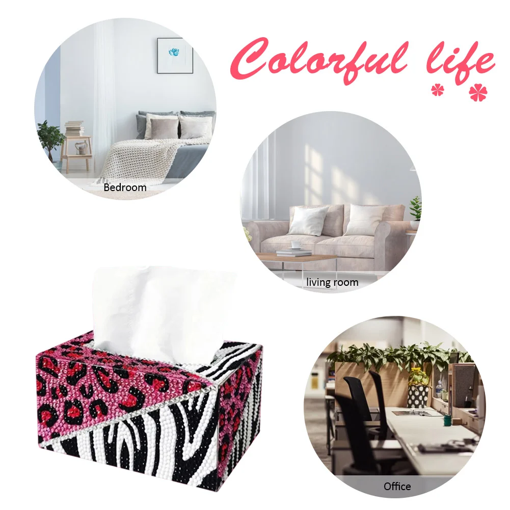 DIY Diamond Painting Tissue Box - Leopard Grain