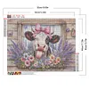 Vache de ferme r&eacute;tro - perceuse ronde peinture diamant - 50*40cm