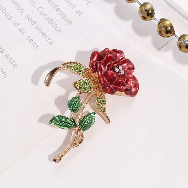 Retro Pin Flower Artificial Gemstones Alloy Unisex Brooches