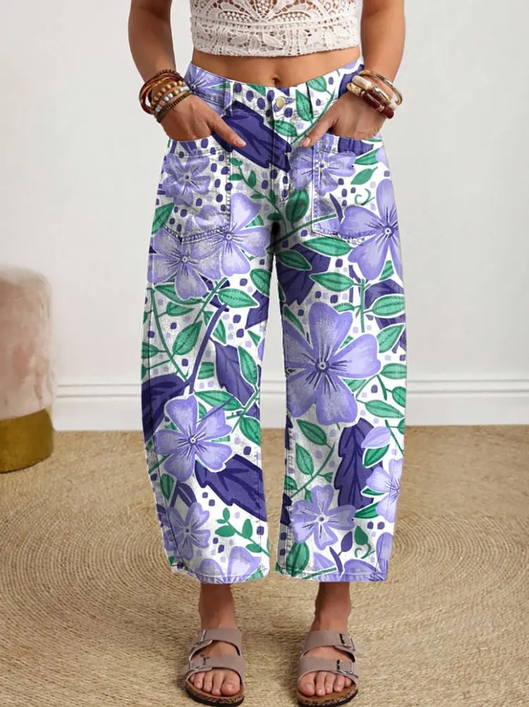 Ethnicity Contrasting Colors Flowers Women's Art Print Jeans