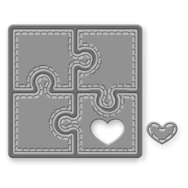Metal Cutting Dies Scrapbooking for Card Making DIY Embossing Cuts New Craft Die Heart Puzzle Cover