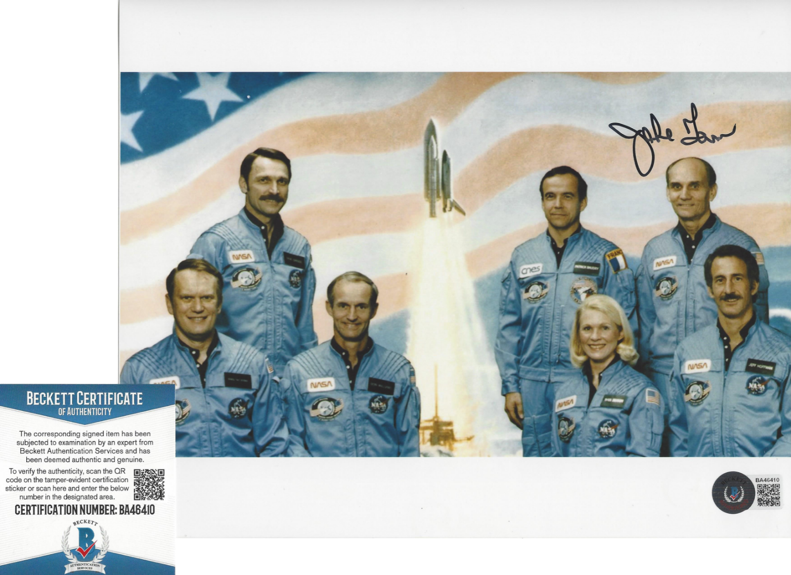 JAKE GARN SIGNED NASA ASTRONAUT SENATOR STS-51-D 8x10 Photo Poster painting C BECKETT COA BAS