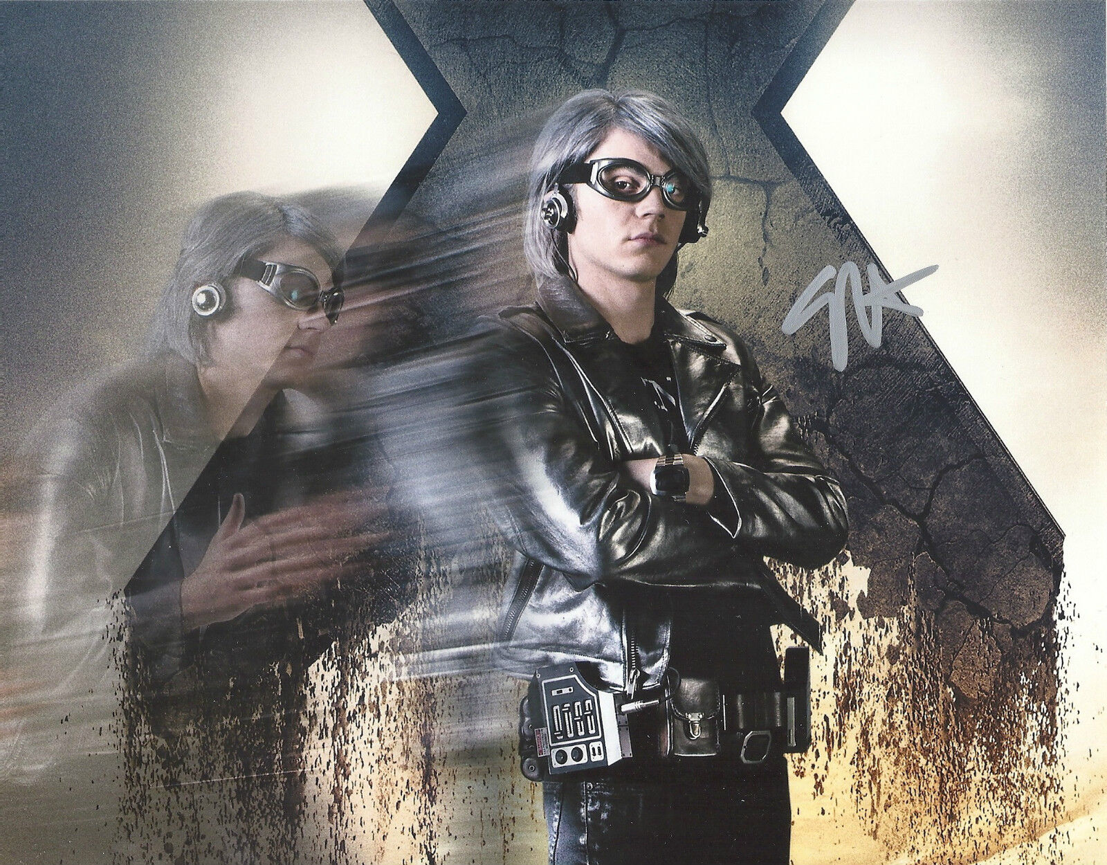 EVAN PETERS 'X-MEN DAYS OF FUTURE PAST' QUICKSILVER SIGNED 8X10 PICTURE *COA 1