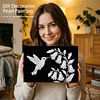 DIY Pearl Painting Bird for Home Wall Decor with Frame(20x30cm) Decor