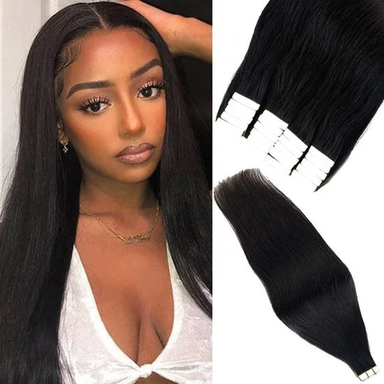 YVONNE Platinum Grade Natural Straight 100g/pack including 40pcs Tape In Human Hair Extensions 