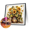 30x30cm Sonnenblume 5d DIY Vollbohrer Runde Diamantmalerei Kit Haus Wanddekoration