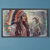 (50*30cm)Indian Girl - Full Round Drill Diamond Painting