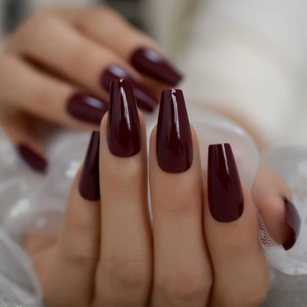 Full-covered Long Ballerina Nail Art Multi-color French False Nail Tips Set Fingernails Extension Tool-Nail Inspo