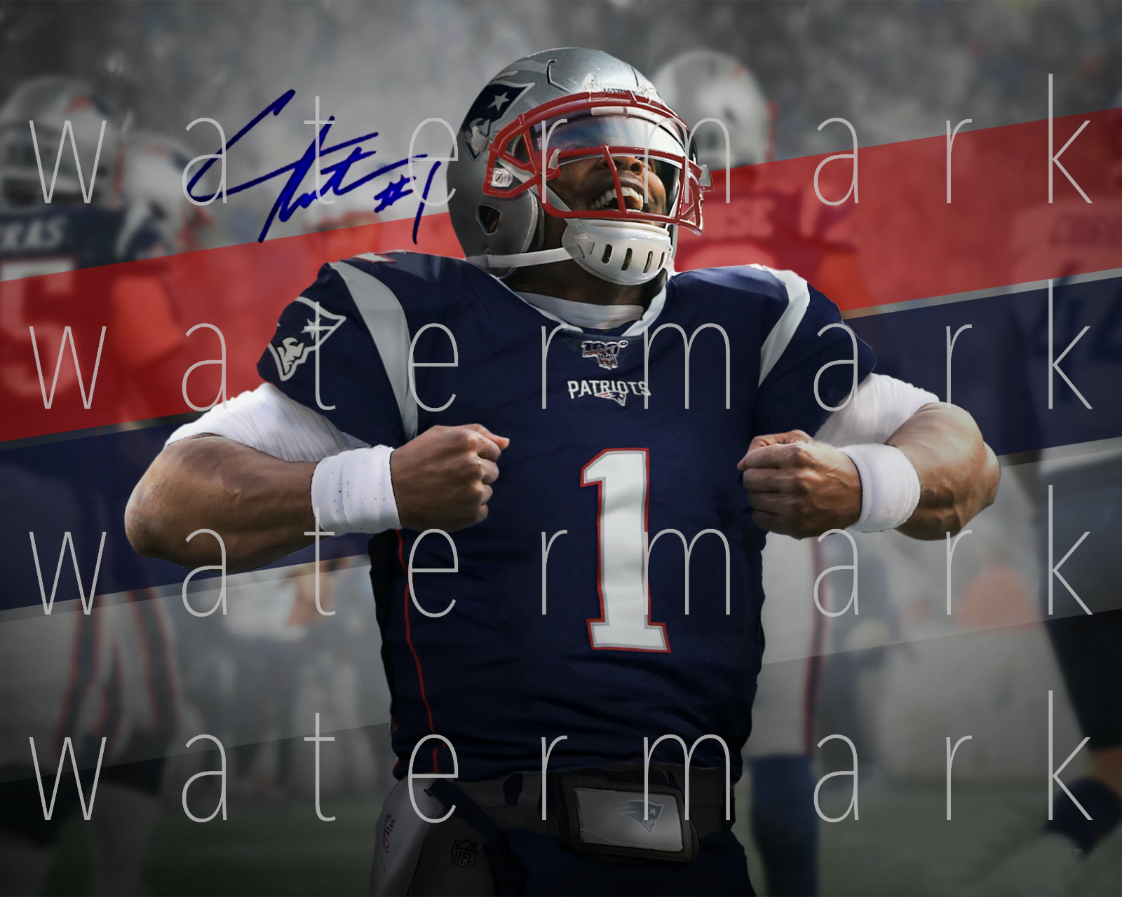 Cam Newton Patriots NFL Football signed 8X10 print Photo Poster painting poster autograph RP