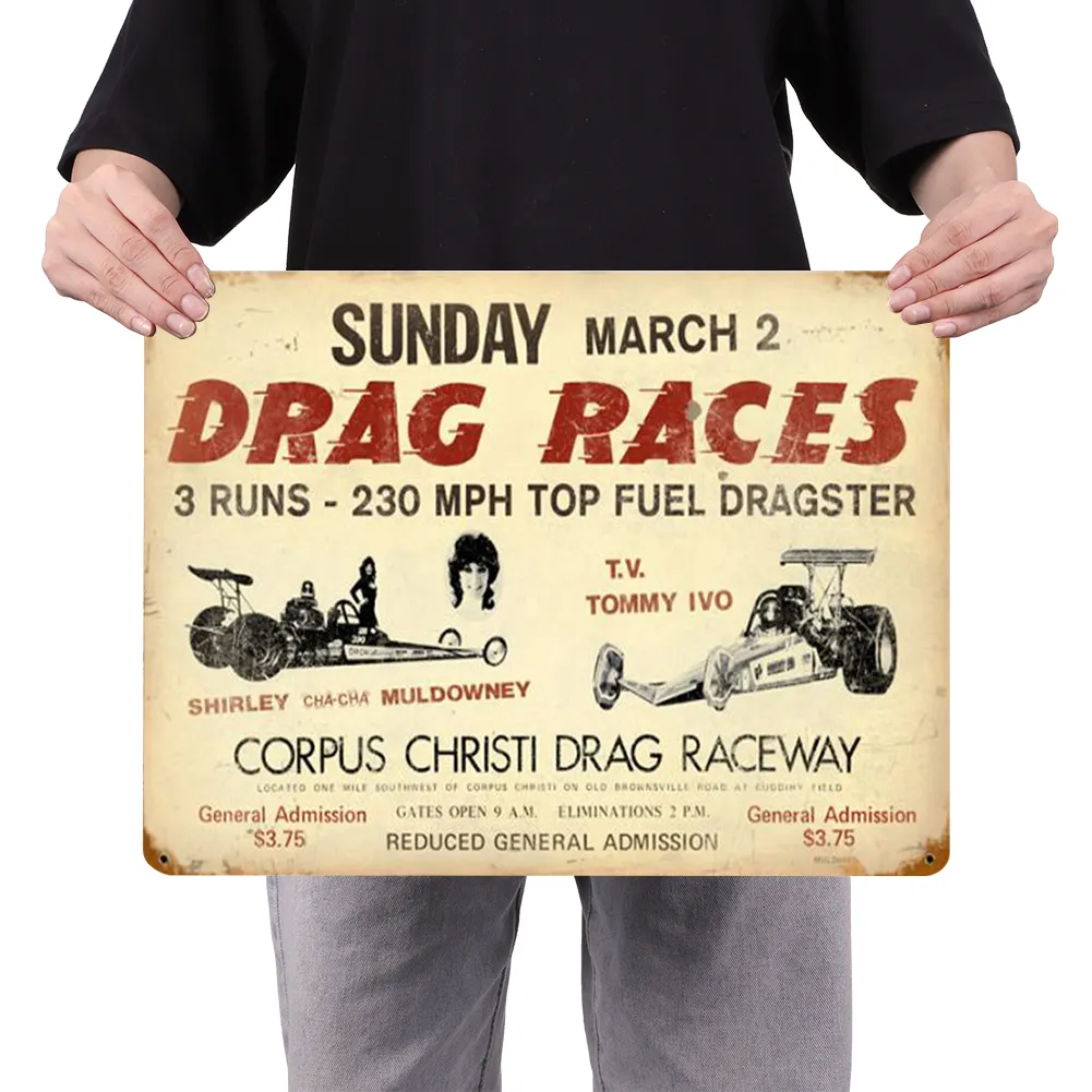 [Big Size]Drag Races - Metal Tin Signs(12*16Inch) - Garage