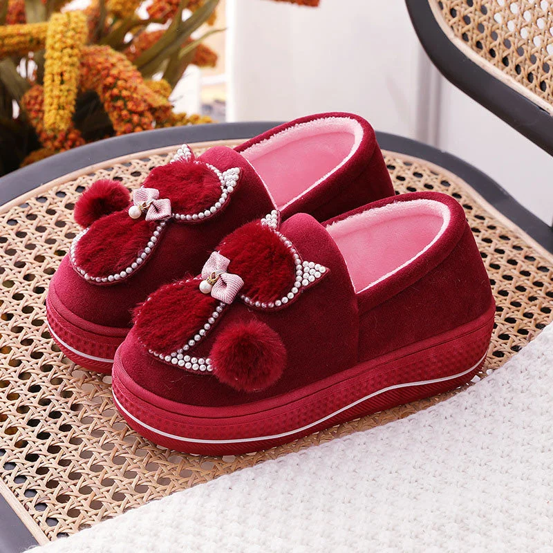 Winter Women Slippers Shoes Home Cute Thick Bottom Cat Warm Plush Ladies Shoe Fashion Flat Platform Female Casual Shoes 2021 New