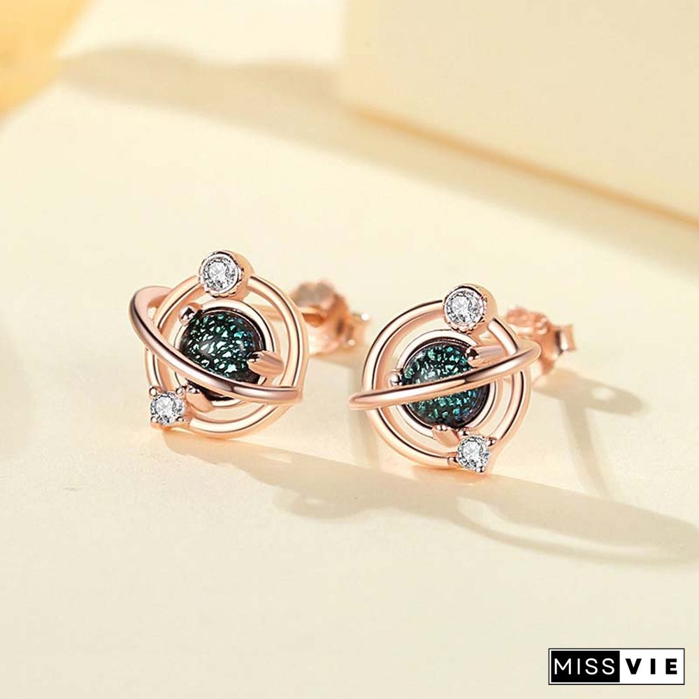 Star Crystal 925 Sterling Silver Stud Earrings