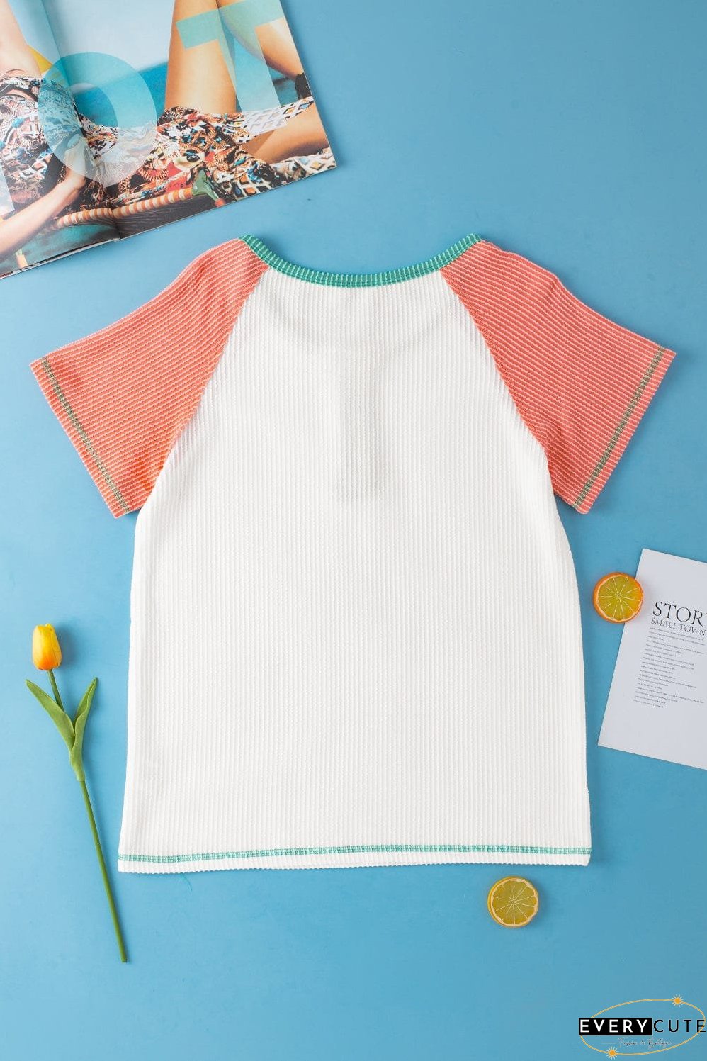 Spring Summer Henley Top