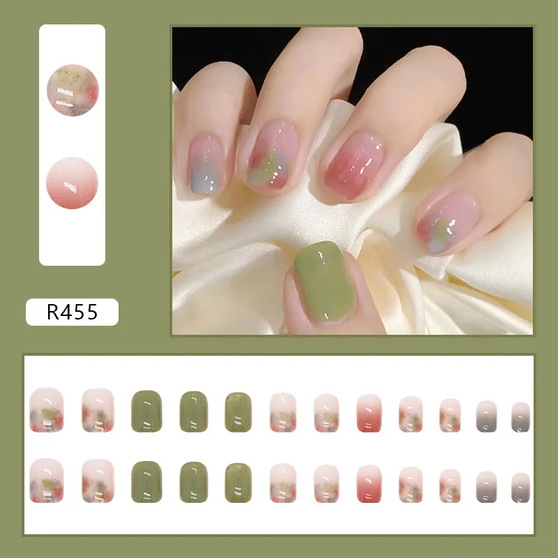 Cnneeds Pink Gradient Coffin Nails – Glossy Press On Nails for Women  