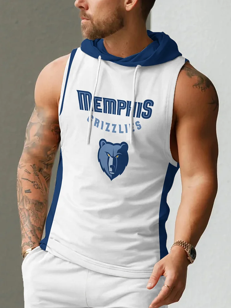 Memphis Grizzlies  Men's Casual Comfy Sleeveless Hooded Tank Top